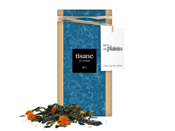Tisane du jardin n°1 Terre de Plaisirs. Verveine citron, menthe poivrée, agastache, calendula